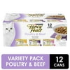 (12 Pack) Fancy Feast Gravy Wet Cat Food Variety Pack, Poultry & Beef Sliced Collection, 3 oz. Cans