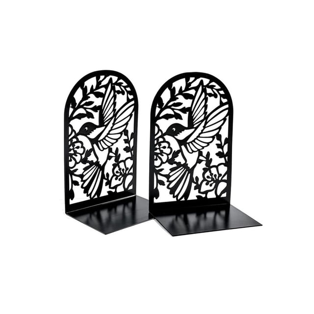 Bird Hollow Out Craft Bookends Metal Book Ends Heavy Duty Bookends Desktop Bookends