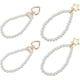 thumbnail image 1 of 4 llaveros de perla en 2 estilos, con cuentas, cadena de eslabones, llavero para coche, llavero con cierre giratorio de aleación de corazón y estrella., 1 of 6