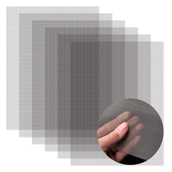 Stainless Steel Wire Mesh Screen 6 Pack, 12"x8" Rust Proof Metal Mesh Sheets - 304 Grade Vent Cover, Garden Fence, Window Screen, DIY Craft & Filter Material