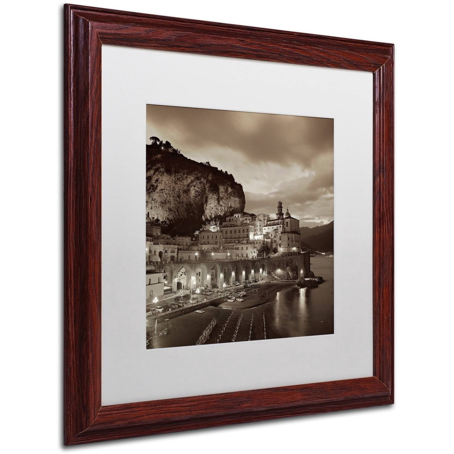 Trademark Fine Art "Atrani I" Canvas Art by Alan Blaustein, White Matte, Wood Frame