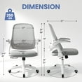 thumbnail image 2 of CELTOSS Ergonomic Office Chair, Mid Back Mesh Computer Desk Chair, Flip-Up Arms, Adjustable Lumbar Support for Home Office, Gray, 2 of 10