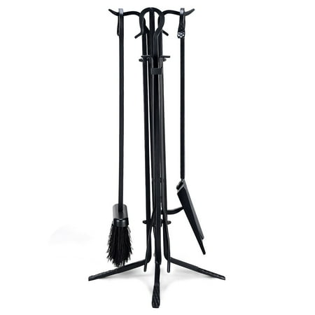 

Topbuy Robust 5pc Steel Fire Place Tool set Fireplace Tools Set Stand Hearth Accessories