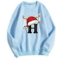 thumbnail image 1 of WEAIXIMIUNG Chandail en Molleton pour Femmes Tendance Imprimé de Noël Décontracté à Manches Longues Pull Col Rond Sweat à Capuche 1, 1 of 4