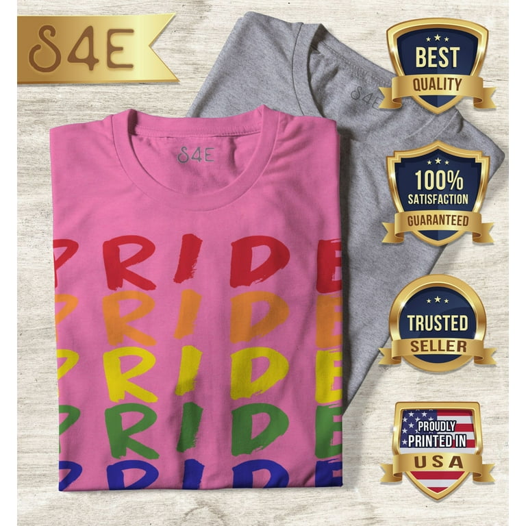 S4E Men's Pride Gay LGBTQ Rainbow T-Shirt XXX-Large Azalea Pink