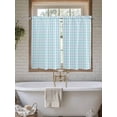 thumbnail image 7 of Kitchen Curtains 54 Inches length, Aqua Blue Green Window Treatment Curtain Drapes, Checkered Plaid Gingham Lattice Trellis Thermal Insulated Drapes for Basement Hotel RV, 42"x54", 2 Panels, 7 of 7