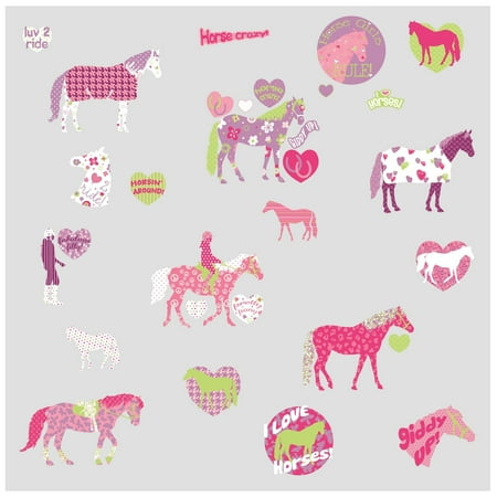 - RMK1663SCS Horse Crazy Peel & Stick Wall Decals, Decals range in size from 1