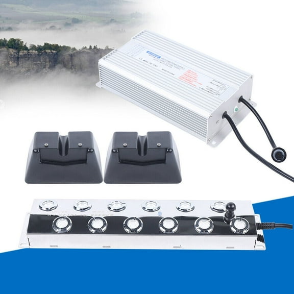 Atomizer Waterproof 12-Head Ultrasonic Mist Maker Pond Fogger Mister Machine with 2 Buoys, 110V