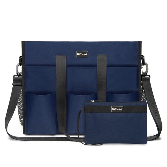 Bolsa TopDesign Utility resistente al agua con 22 bolsillos, color azul