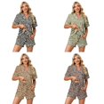 thumbnail image 6 of Baywell Womens Printed Pajamas Sets Short Sleeve Button Down Shirt and Shorts Soft Loungewear Set, 6 of 8
