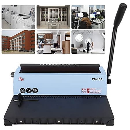 34 Hole Binding Machine, 120 Sheet Paper Punching Binding Spiral Coil Calendar Binding Machine Binder Puncher Bind Books and Documents Schools Office Photo Studios Home Use