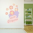 thumbnail image 3 of Danish Pastel Wall Decal Beautiful Female Side Pose Silhouette with Cute Pink Flowers Bedroom Wall Decal for Girls Cute Themed Room Décor - Size: 14 In x 20 In, 3 of 5