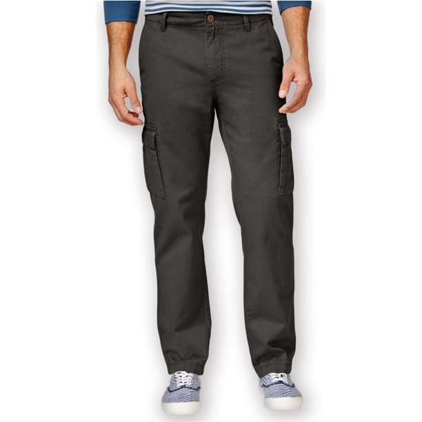American Rag Pantalones cargo casuales de pierna recta para hombre, gris, 36W x 32L American Rag Carga