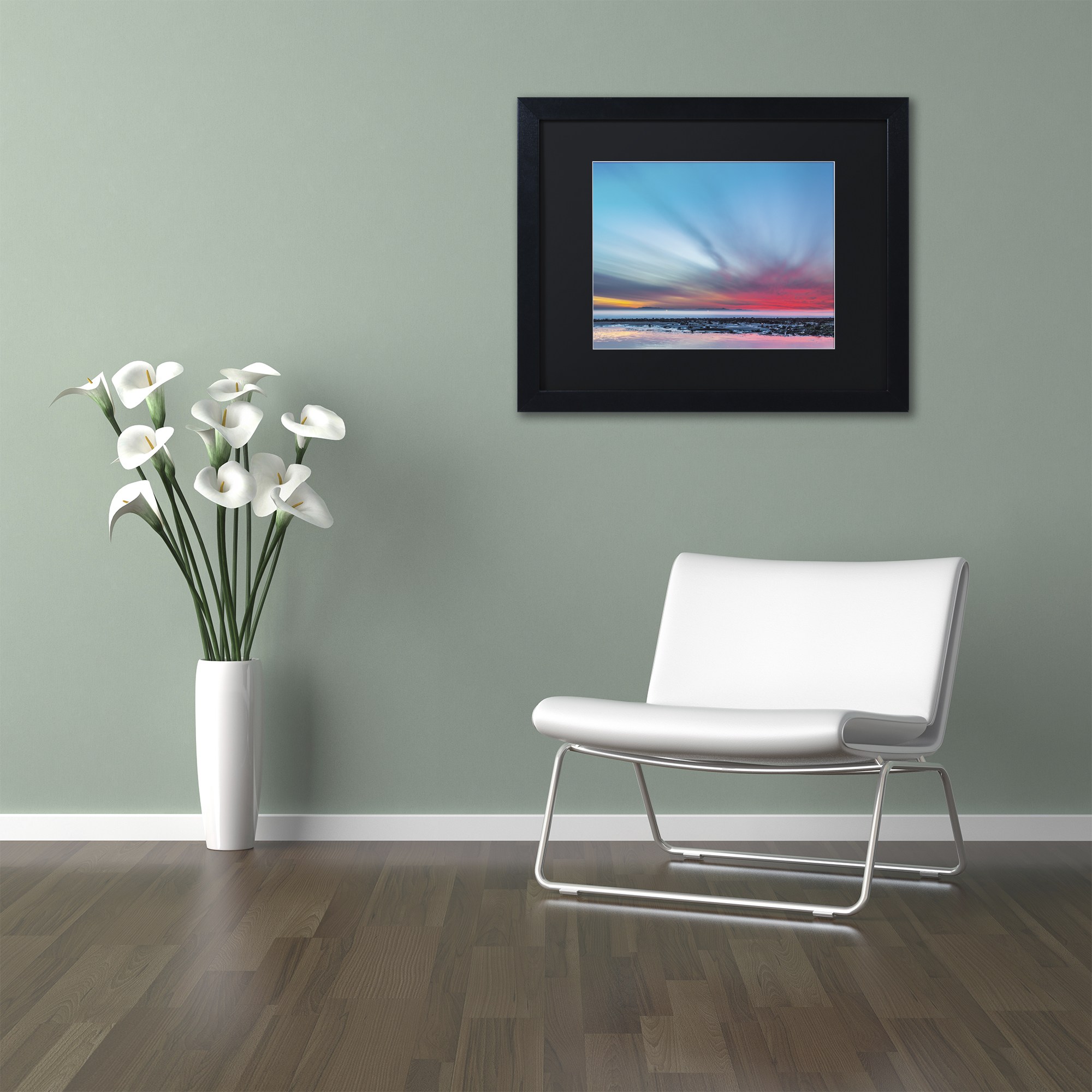 Chris Moyer 'Last Light' Black Matted Framed Art