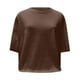 thumbnail image 4 of Camiseta de manga corta para yoga para mujer - Corte holgado, poliéster-spandex ligero, top deportivo informal para actividades en interiores y exteriores, 4 of 4