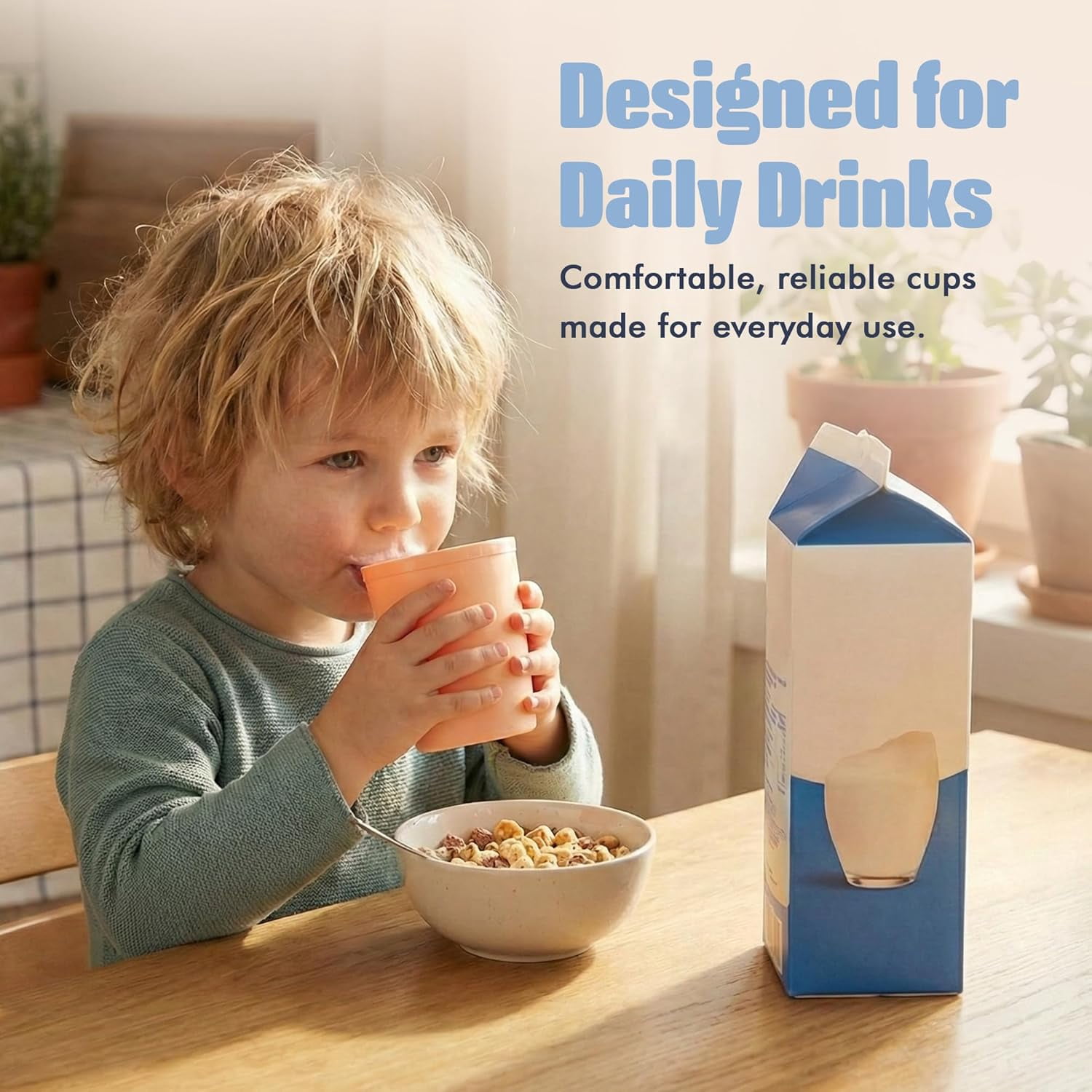 6 Pcs. Small Reusable Cups –8 oz Unbreakable Drinking Glasses -Toddler Cups for Water, Juice, Milk–BPA Free Stackable Tumblers Plastic Cup set for Kitchen, Picnics, Parties- Kid-Friendly