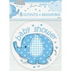 Umbrella Elephant Boy Baby Shower Cutouts (8ct)