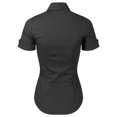 thumbnail image 3 of Made by Olivia Women's Junior Fit Short Sleeve Stretchy Button Down Collar Office Formal Casual Blouse Shirts Top (S-3XL), 3 of 6
