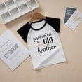 thumbnail image 2 of Kids Girls T-shirt - Promoted to Big Brother - Summer Cotton Short Sleeve Tops, 2 of 3