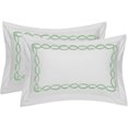 thumbnail image 2 of BedDecor 3PC Luxurious Classic Chain Pattern Embroidered Cotton Duvet Set - Oversize King Size in Elegant Aqua Blue, 2 of 4