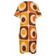 thumbnail image 5 of Vestido holgado con bolsillos, estilo retro vintage de los años 70, estampado geométrico en naranja, marrón y amarillo, ropa de playa, 5 of 7