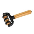 thumbnail image 3 of YAHHU Ergonomic Wooden 3‑Wheel Massage Roller with Spiky Balls, Handheld Handle, Portable Muscle Relief Tool, 3 of 9