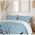 thumbnail image 6 of Ambesonne Snowy Trees Duvet Cover Sets, Birds Snowflakes, 2-Queen, Blue Grey Charcoal Grey, 6 of 7