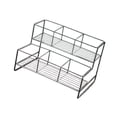 thumbnail image 4 of Organizador de siropes, estante expositor, cesta de almacenamiento versátil de 2 niveles para 6 botellas, soporte para botellas de encimera para el sa, 4 of 9