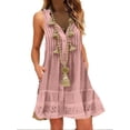 thumbnail image 2 of XVJRHAK Dresses Summer The Fashion Women Summer V-Neck Sleeveless Dress Mid-Length(Pink,XL), 2 of 9