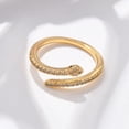 thumbnail image 2 of Brass Micro Pave Cubic Zirconia Finger Rings Cadmium Free & Lead Free Snake Real 18K golden Plated 8mm Inner Diameter: 17mm, 2 of 5