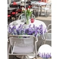 thumbnail image 6 of Outdoor Tablecloth with Umbrella Hole Zipper Spring Lavender Round Tablecloth 54" Waterproof Outside Table Cloth Purple Botanical Garden Florals Flower Patio Table Cover Tablecloths for Picnic Party, 6 of 8