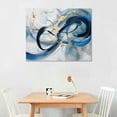 thumbnail image 2 of GOSMITH  Abstract Canvas Art Elegant Combination of Tones Modern Living Room Wall Decor Black and White Gray Background Blue Gradient Picture, 2 of 4
