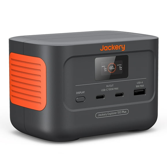 Jackery Explorer 100 Plus Portable Power Station, 31,000mAh Portable Charger 99Wh LiFePO4 Battery Pack with 128W Output