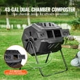 thumbnail image 2 of KFFKFF Composting Container,43-Gallon Double Chamber Rotating Compost Tumbler,Spacious Tumbler Composter with Dual Access Doors and Metal Structure,BPA-Free Compost Bin for Garden,Kitchen,Yard, 2 of 9