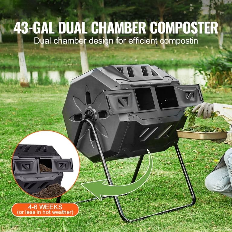 KFFKFF 43-Gallon Dual Chamber Compost Tumbler photo 7