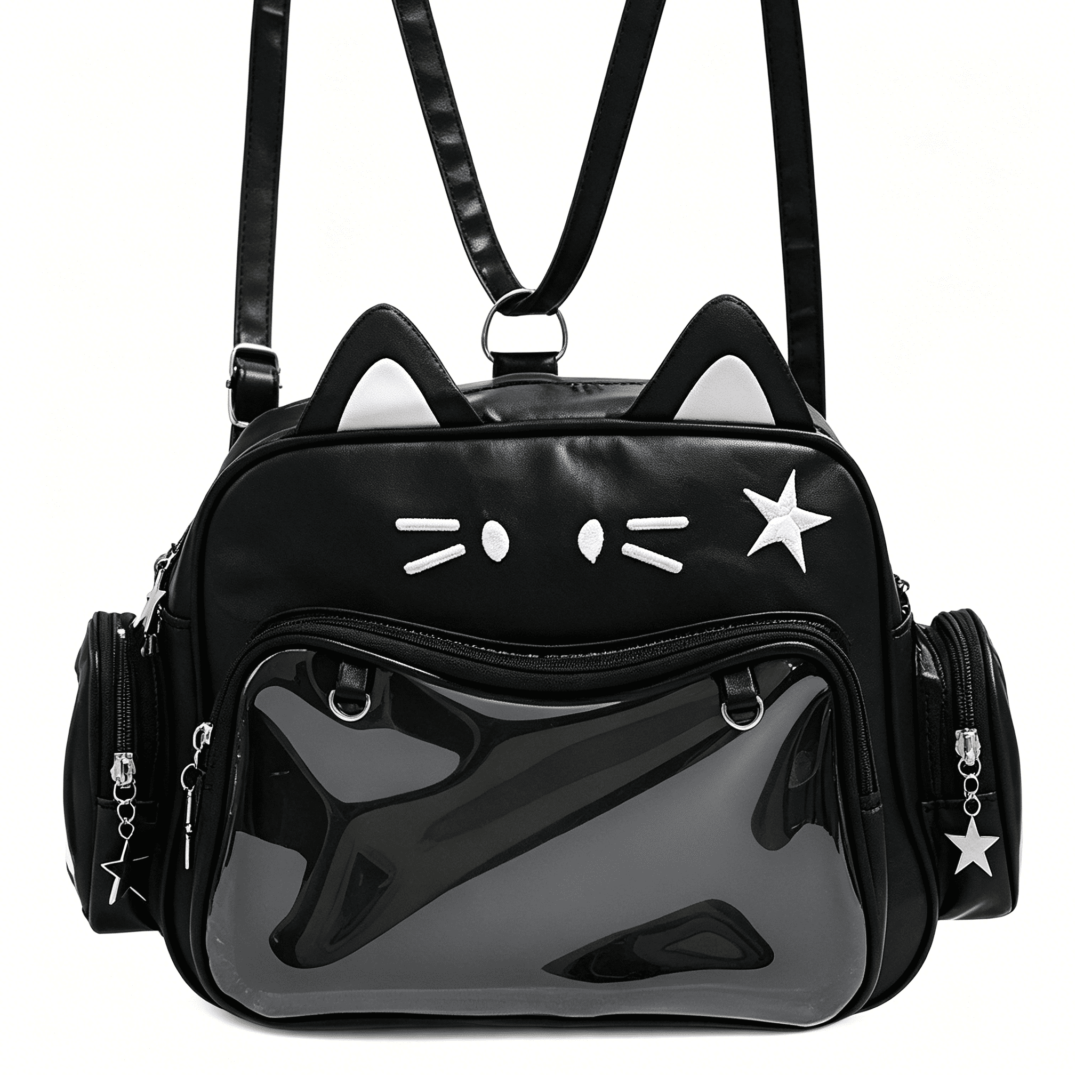 GASTROPOD 2026 New Cat Ita Bag Pins Purse Handbag Women Shoulder Bag for Cosplay Anime Figure Party for Daily, Casual, Travel, Gift, Black
