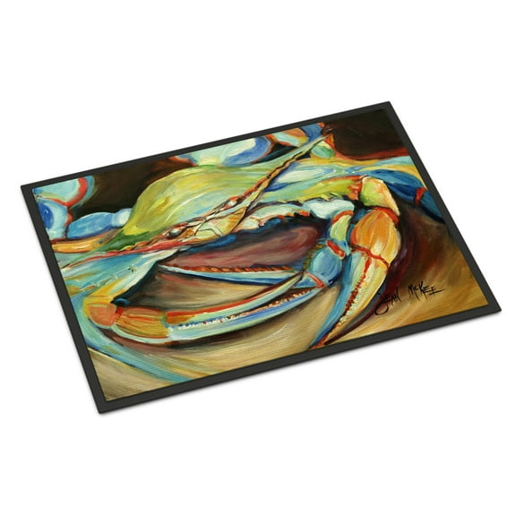 Carolines Treasures JMK1096JMAT Blue Crab Door Mat Indoor Rug or Outdoor Welcome Mat 24x36 Doormat  36"L x 24"W
