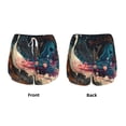 thumbnail image 3 of Balery Abstract Peacock Painting Pattern Women's Running Shorts with Liner 2 Pockets Elastic Workout Athletic Gym Yoga Shorts-XX-Large, 3 of 7