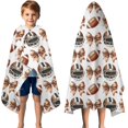 thumbnail image 3 of Football Helmets with Bows Pattern Hooded Bath Towel，50"x30" for Ages 3 To 12 Kids, Quick Dry Lightweight Soft Microfiber Hood Beach Towel Cover Up for Kids, 3 of 7
