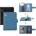 thumbnail image 2 of Passport Holder for Travel women/Men, Cute Passport Wallet Rfid Blocking Card Slots, Rfid Passport Cover/CaseTravel Wallet, Passport Book Holder-Black blue2, 2 of 7
