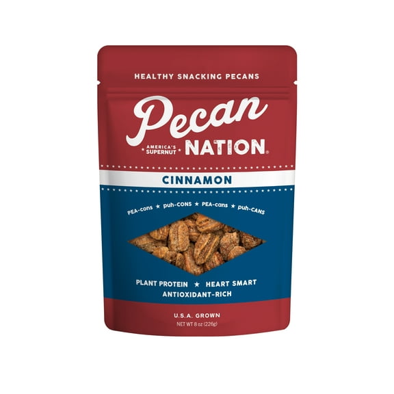 Pecan Nation Cinnamon Roast Pecan Nuts Halves, 8 oz