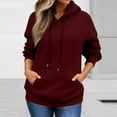 thumbnail image 4 of Mohiass Pullover Hoodies for Women Oversized Fall Trendy 2025 Hooded Sweatshirts Drawstring Fleece Lined Preppy Clothes Wine XL, 4 of 5