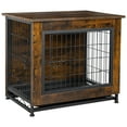 thumbnail image 7 of Walsunny Wooden Dog Crate Furniture,Double-Doors Kennel Indoor with Divider and Removable Tray,End Table Dog Crate for Decoration 27.2"L x 20.1"W x 23.6"H,Brwon, 7 of 7