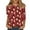 Light pink, variant on Women's Casual 3/4 Sleeve Retro Print Round Neck T-Shirt with Christmas Elements, Ladies Retro Style Top for Holiday Themes, Comfortable Blouse for Wear,Red L