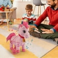 thumbnail image 5 of 2026 Wuffy Robot Dog Lifelike Pink Toy Horse, Interactive Robot with Touch Sensing Voice Mimic Licking Motion Leash Remote Soft Fur for Kids Battery Powered, 5 of 6