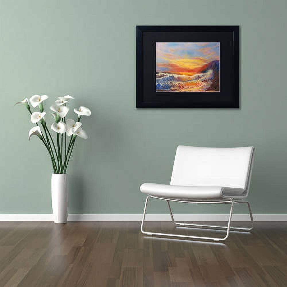 Trademark Fine Art "Hawaiian Sunset" Canvas Art by Manor Shadian, Black Matte, Black Frame