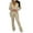 Khaki, variant on Meichang Women's 2 Piece Outfit Casual Solid Long Sleeve Open Front Blazer And Flare Pant Elegant Work Business Suit Sets