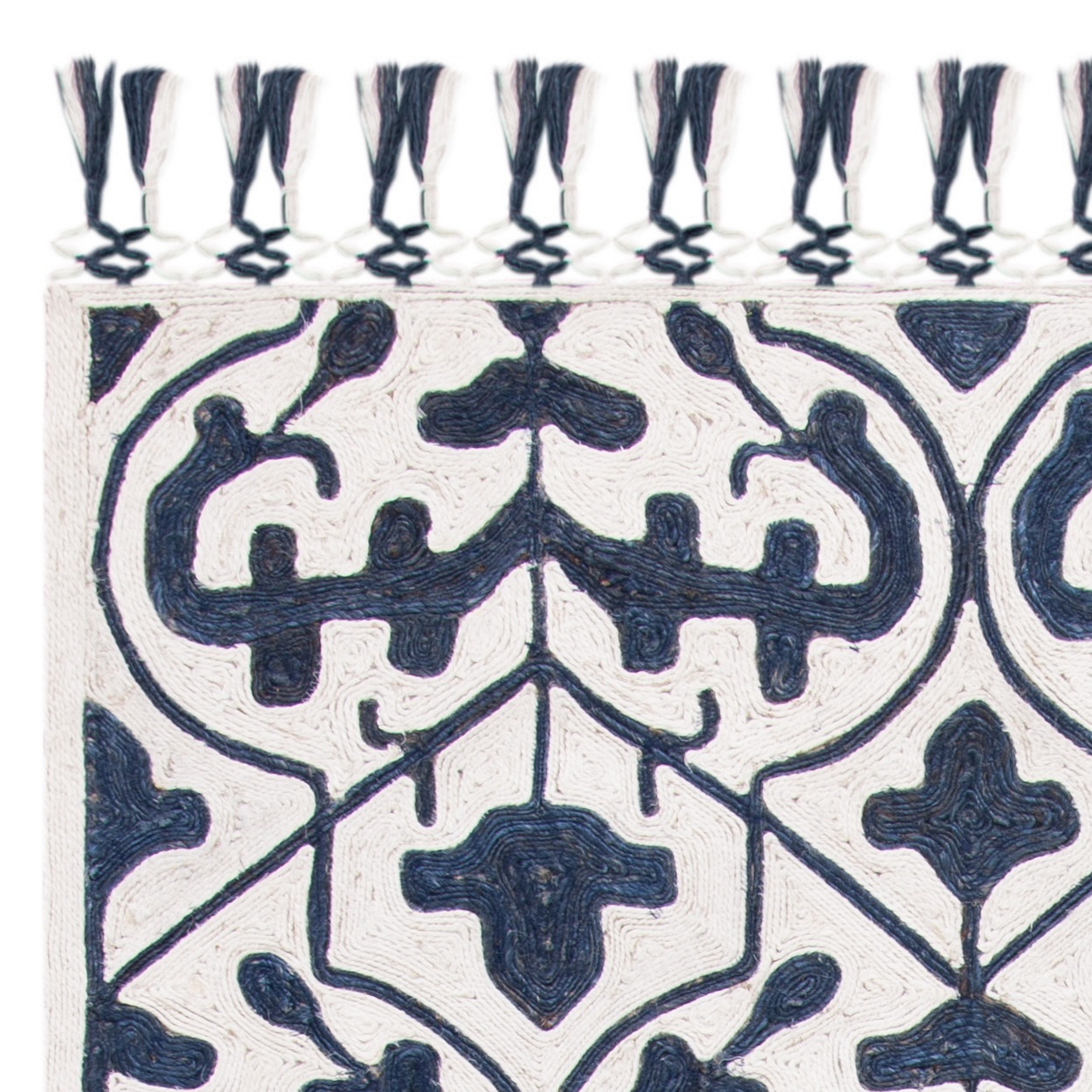SAFAVIEH Sahara Catriona Geometric Trellis Area Rug, Navy/Ivory, 5' x 8'