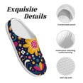 thumbnail image 5 of Picia Cinco De Mayo Floral for Women's Lamb-hug Comfy Fleece House Slippers Memory Foam, Slip-on House Shoes Indoor Outdoor-37/38, 5 of 7