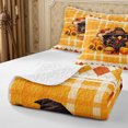 thumbnail image 4 of Erosebridal Cartoon Turkey Quilt Full 3-Piece,Happy Thanksgiving Full Bedspread Sets,Plaid Yellow,1 Coverlet and 2 Pillowcases, 4 of 7